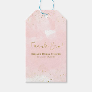 Rosa und Gold gesprenkelte moderne Babyshower zur  Geschenkanhänger