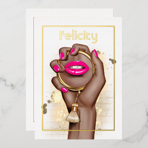 Rosa und Gold Glam Chic Brautparty Folieneinladung