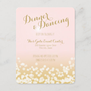 Rosa- und Gold-Glanz Hochzeitsempfang Einladung