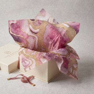 Rosa und Gold Glitter Achat Geode Fluid Art Seidenpapier