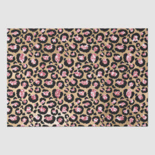 Rosa und Gold Glitter Glam Leoparden Punkte Muster Seidenpapier