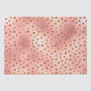 Rosa und Gold Glitter Glam Polka Punkte Muster Seidenpapier
