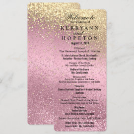 Rosa und Gold Glitzer Hochzeitsfeier Programm