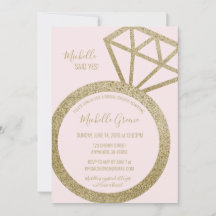 Rosa und Gold Glitzer Ring - Sie sagte ja!