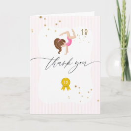 Rosa und Gold Gymnastik 18. Geburtstagsparty Dankeskarte