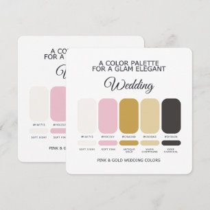 Rosa und Gold Hochzeit Farbpalette Karte