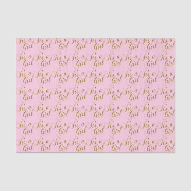 Rosa und Gold ist es ein Baby des Mädchen-| Seidenpapier (Vorderseite)