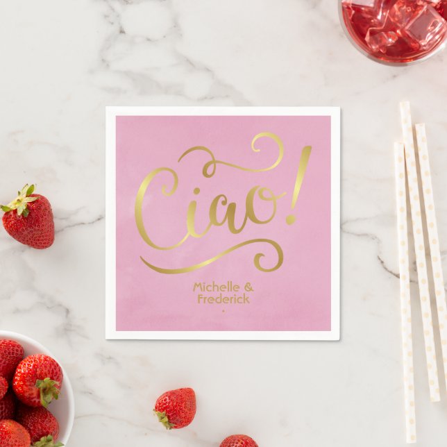 Rosa und Gold Italienisch Serviette (Beispiel)