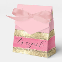 Rosa und Gold "It's a girl" Geschenkschachtel