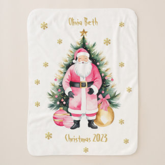Rosa und Gold Japandi Santa Sherpadecke