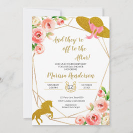 Rosa und Gold Kentucky Derby Brautparty Einladung