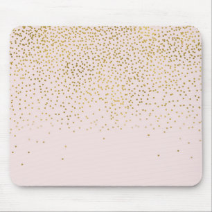 Rosa und Gold Konfetti Modern Glamour Trendy Mousepad