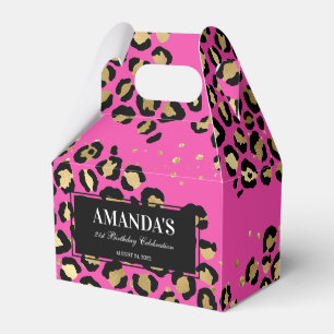 Rosa und Gold Leoparden Druck Gefälligkeitsbox Geschenkschachtel