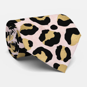 Rosa und Gold Leopardenprint Krawatte