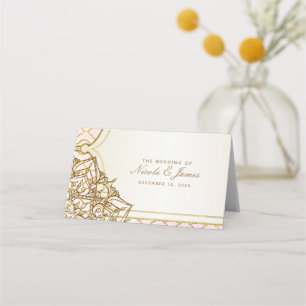 Rosa und Gold marokkanische Tischnummer Arabian Platzkarte