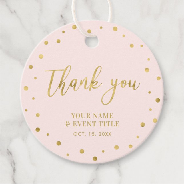 Rosa und Gold | Modern Birthday Gefallen Vielen Da Geschenkanhänger (Vorderseite)