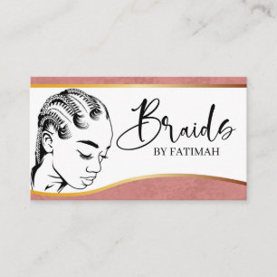 Rosa und Gold Moderne Friseur Salon Business Visitenkarte