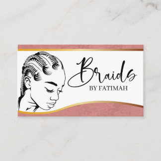 Rosa und Gold Moderne Friseur Salon Business Visitenkarte
