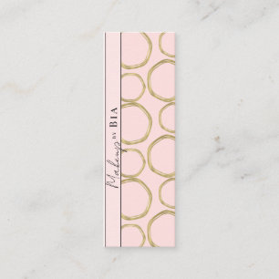 Rosa und Gold, Moderne Glamour-Eleganz Kreise Mini Visitenkarte