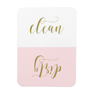 Rosa und Gold Moderne Kalligraphie Geschirrspülmas Magnet