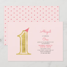 Rosa und Gold | Niedlich Modernes Mädchen 1. Gebur