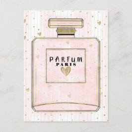 Rosa und Gold Parfum Beauty Party Einladungspostkarte