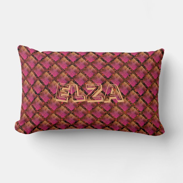 Rosa und Gold Passion Boho Diamonds Lendenkissen (Vorderseite)