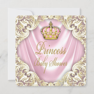 Rosa und Gold Princess Baby Dusche Einladung