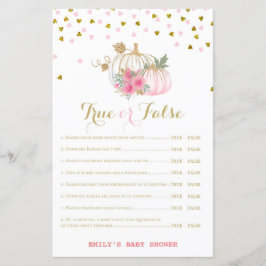 Rosa und Gold Pumpkin Baby Duschgame