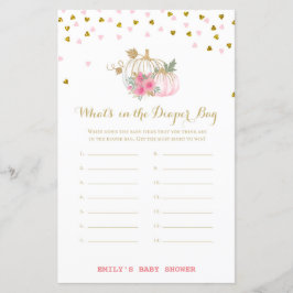 Rosa und Gold Pumpkin Baby Duschgame