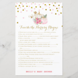 Rosa und Gold Pumpkin Baby Duschgame