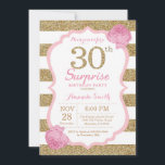 Rosa und Gold Überraschung 30. Geburtstag Einladun Einladung<br><div class="desc">Rosa und Gold Überraschung 30. Geburtstag Einladung. Rosa und goldener Glitzer. Rosa und weiße Streifen. Rosa Blume mit Flora. Erwachsener zum Geburtstag. Frauen Geburtstagsparty. Für weitere Anpassungen klicken Sie bitte auf die Schaltfläche "Anpassen" und verwenden Sie unser Designwerkzeug,  um diese Vorlage zu ändern.</div>