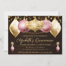 Rosa und Gold Weihnachtsbaumchen Quinceanera