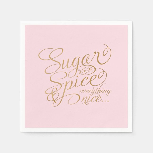 Rosa und Gold Zucker und Spice Napkins Serviette (Vorderseite)
