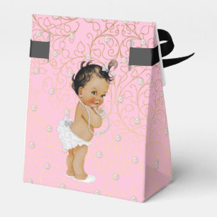 Rosa und GoldBabyparty-Bevorzugungs-Zelt Geschenkschachtel