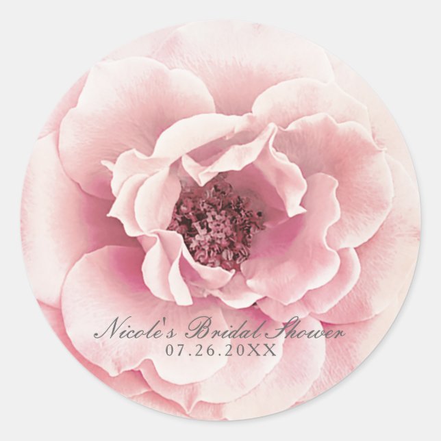 Rosa und goldblütige Blume Glam Runder Aufkleber (Vorderseite)