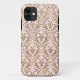 Rosa und Golddamast-Muster Case-Mate iPhone Hülle