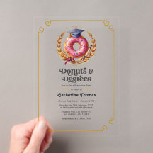 Rosa- und GoldDonuts und Graduiertenparty