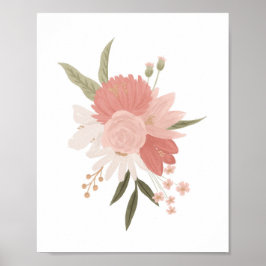 Rosa und goldene Blumengrün Girl Kinderzimmer Deko