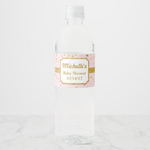 Rosa und goldene Duschwasser Flaschen Etiketten