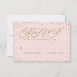 Rosa und goldene Extravagante Stars Hochzeit RSVP- RSVP Karte