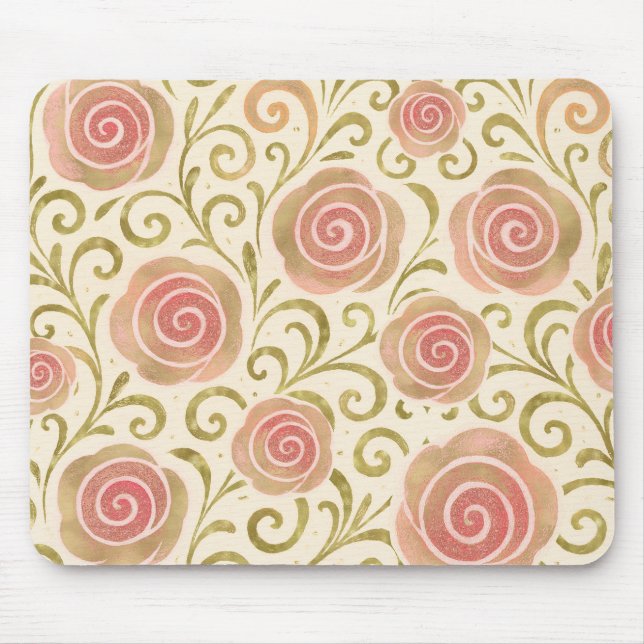 Rosa und goldene Fairy Tale Storybook Princess Ros Mousepad (Vorne)