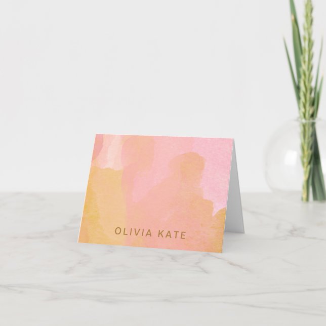 Rosa und goldene Farbe Abstrakte Kunst Personalisi (Vorderseite)