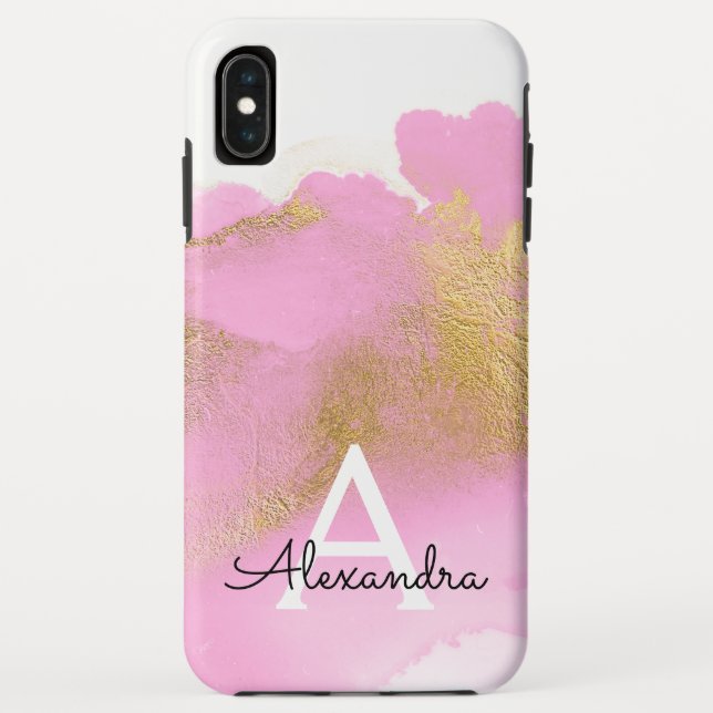 Rosa und goldene Foil Wash Girl Case-Mate iPhone Hülle (Rückseite)