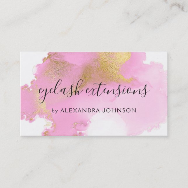 Rosa und goldene Foil Wash Girl Visitenkarte (Vorderseite)