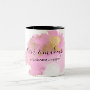 Rosa und goldene Foil Wash Girl Zweifarbige Tasse