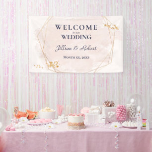 Rosa und Goldene Hochzeitsbanner Banner