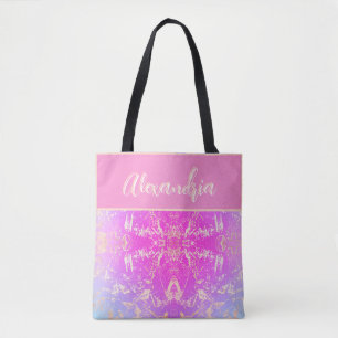 Rosa und goldene Marmormor Hübsch Girly Tasche