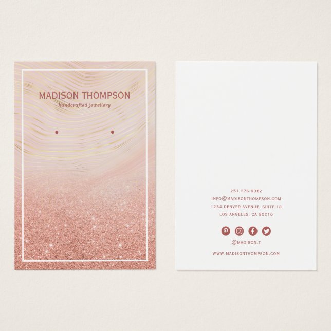 Rosa und goldene Marmorplatte (Vorne & Hinten)