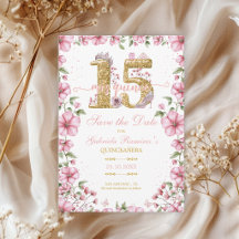 Rosa und Goldene Miss Quince Quinceañera